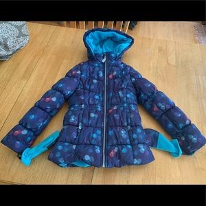 Girls winter coat with mittens